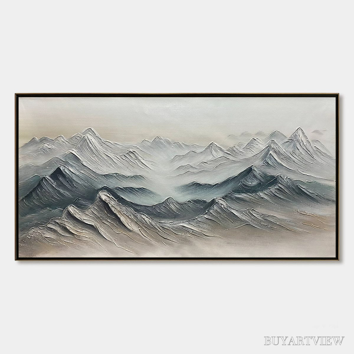 ARTOVITAS Ready to Ship | Frozen Peaks – Textured Minimalist Mountain Landscape - image 3