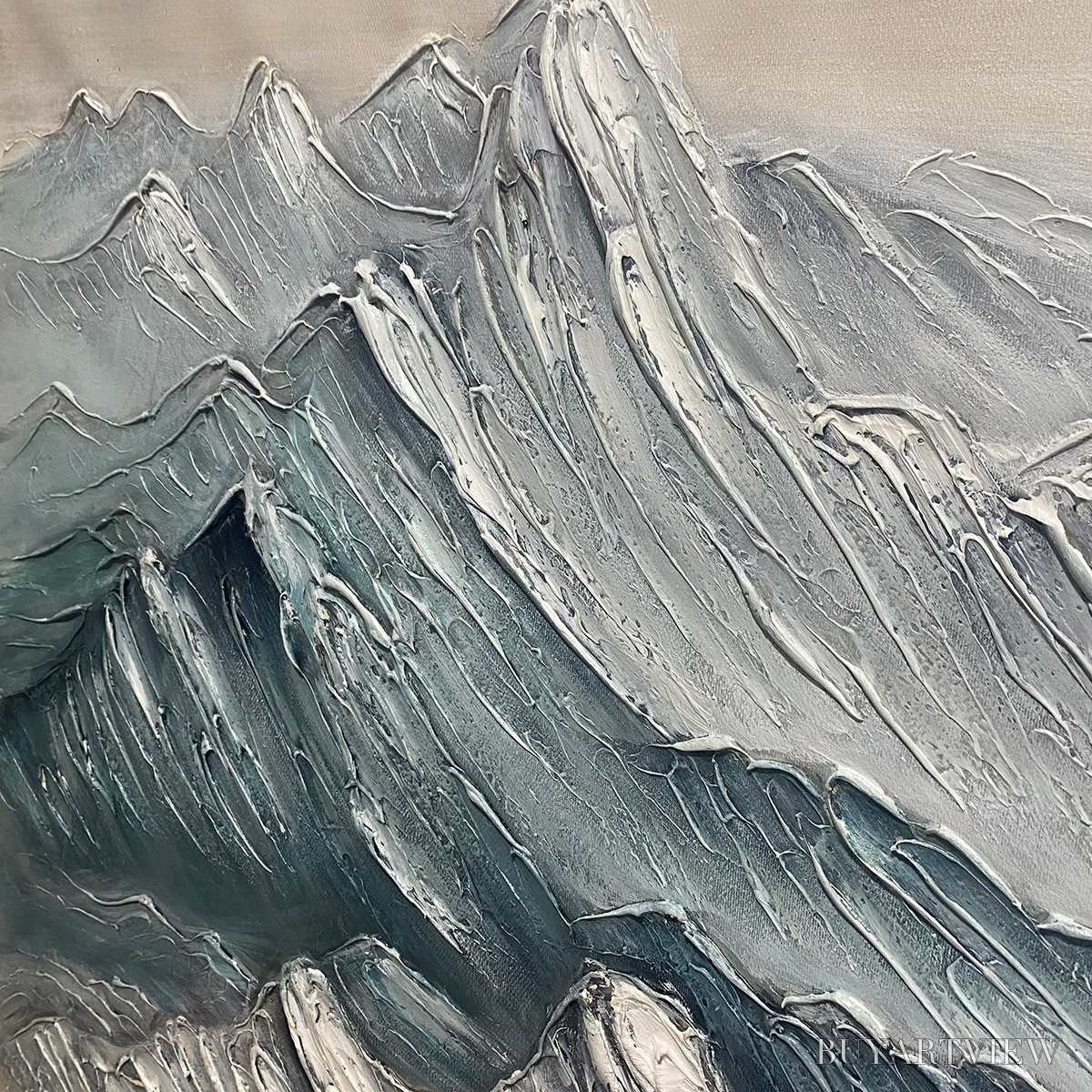 ARTOVITAS Ready to Ship | Frozen Peaks – Textured Minimalist Mountain Landscape - image 4