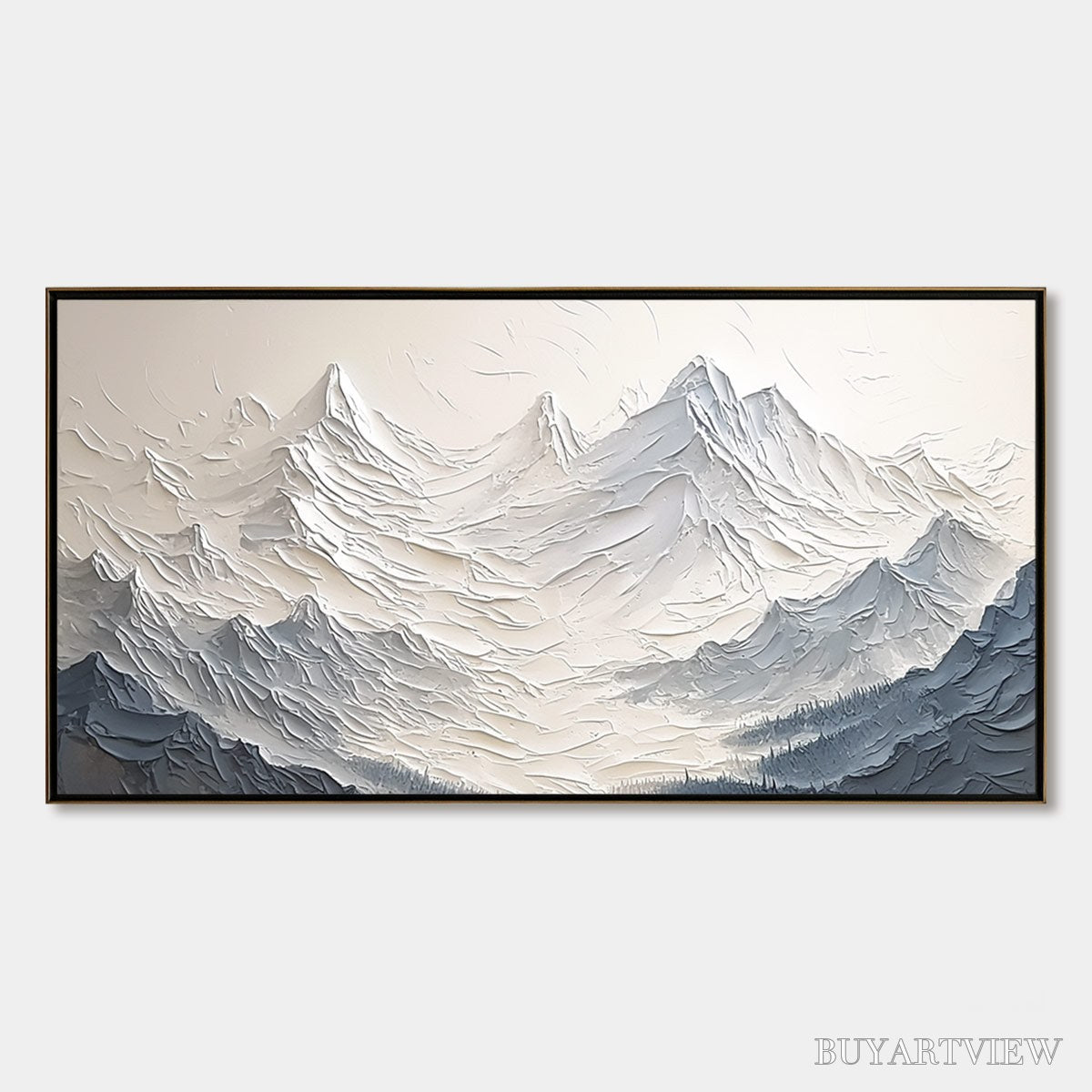 ARTOVITAS Alpine Majesty – Textured Minimalist Mountain Painting - image 1