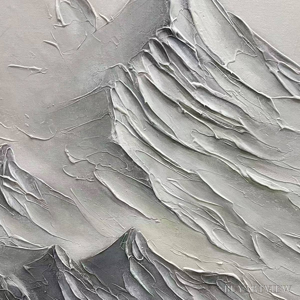 ARTOVITAS Alpine Majesty – Textured Minimalist Mountain Painting - image 3