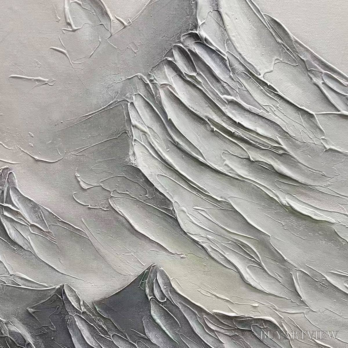 ARTOVITAS Alpine Majesty – Textured Minimalist Mountain Painting - image 3