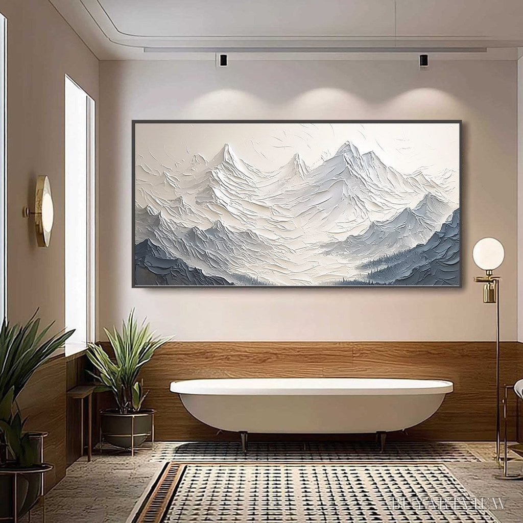 ARTOVITAS Alpine Majesty – Textured Minimalist Mountain Painting - image 4