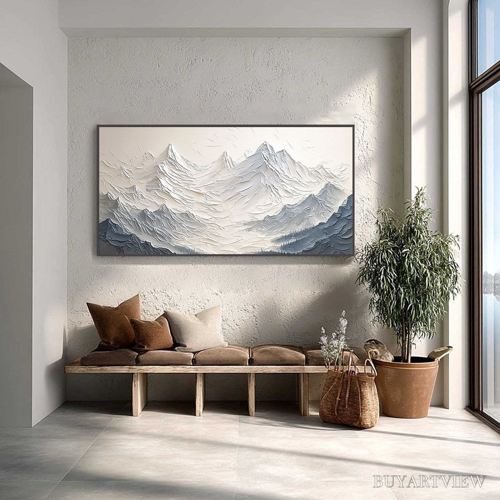 ARTOVITAS Alpine Majesty – Textured Minimalist Mountain Painting - image 5