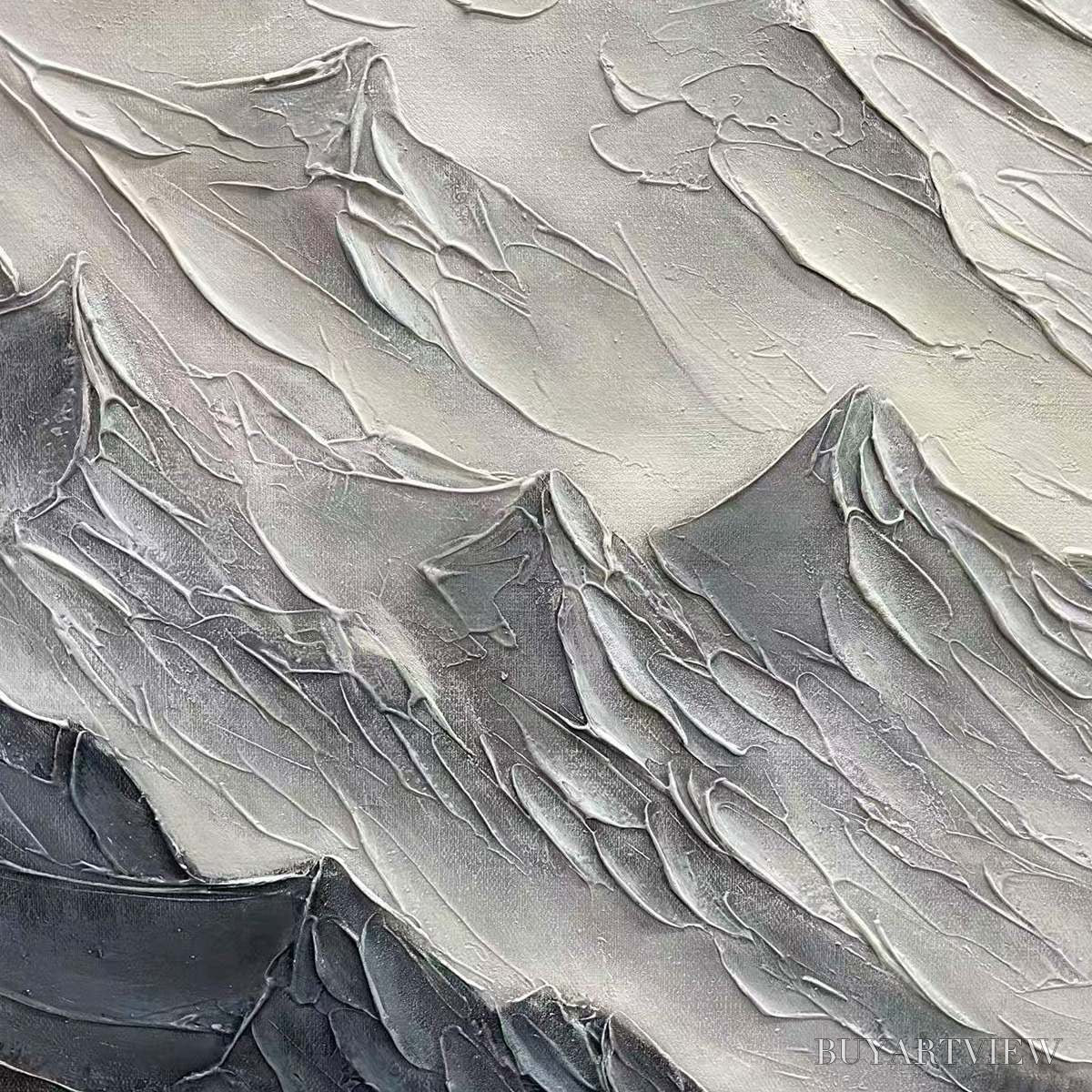 ARTOVITAS Alpine Majesty – Textured Minimalist Mountain Painting - image 6