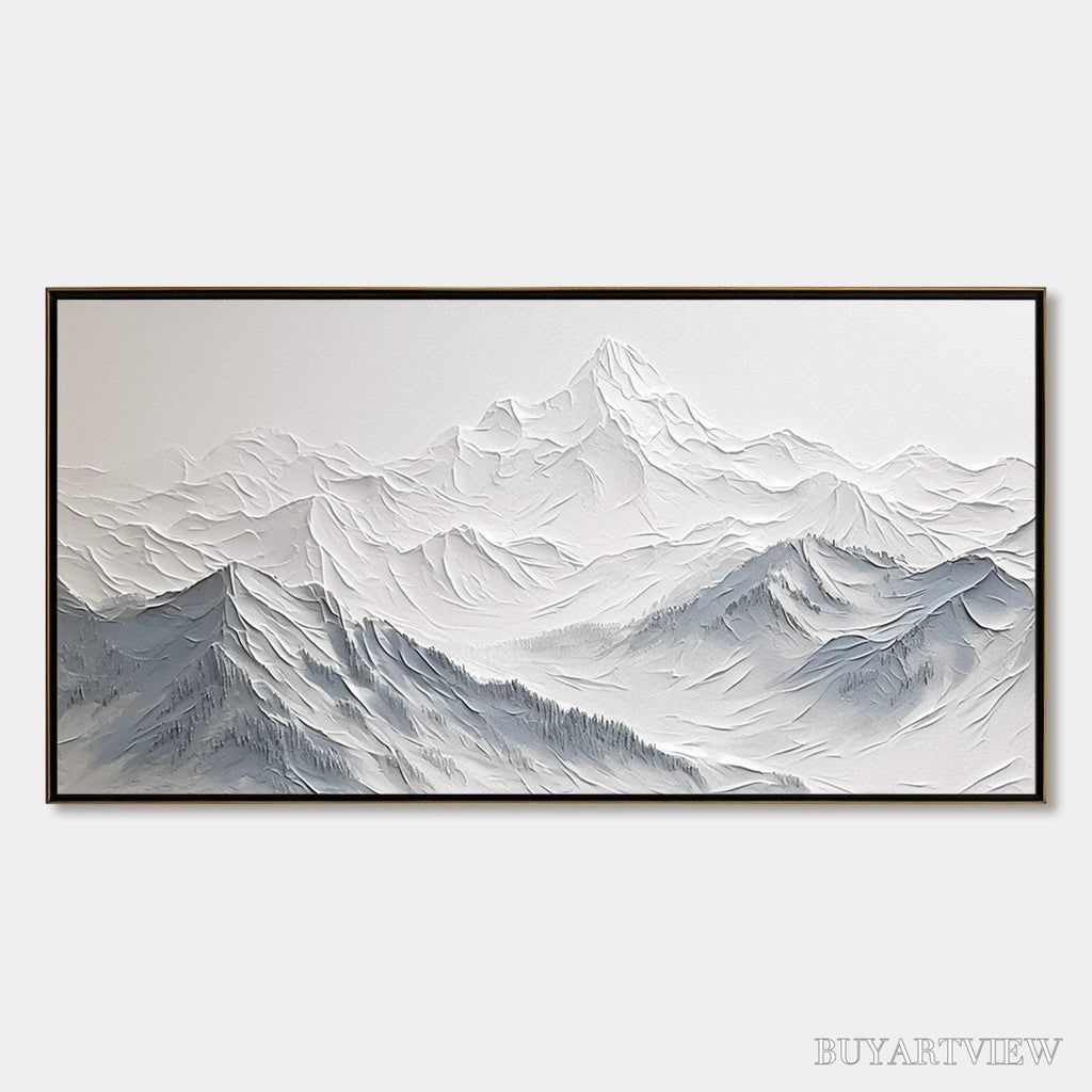 ARTOVITAS Frozen Peaks – Textured Minimalist Mountain Landscape - image 1