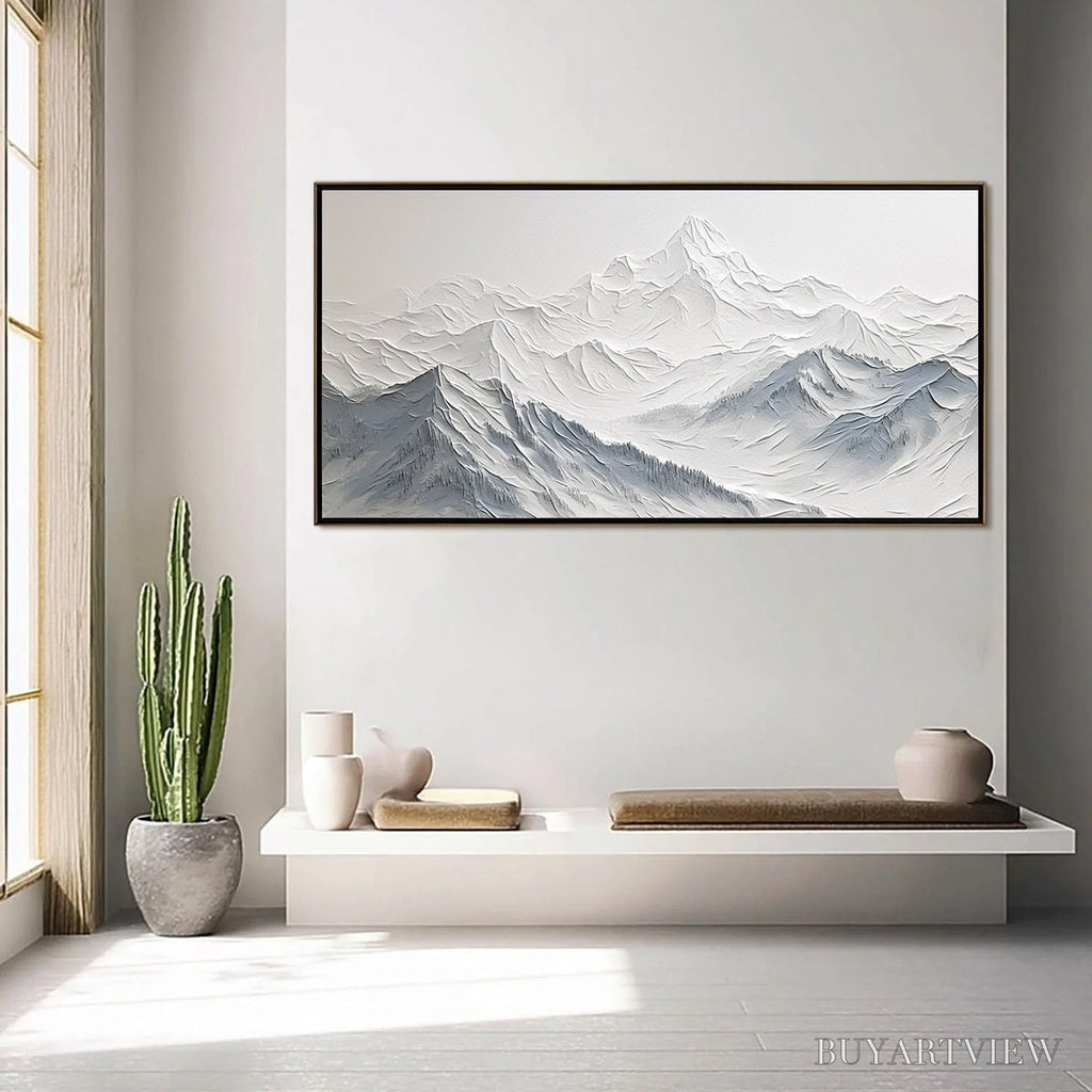 ARTOVITAS Frozen Peaks – Textured Minimalist Mountain Landscape - image 2