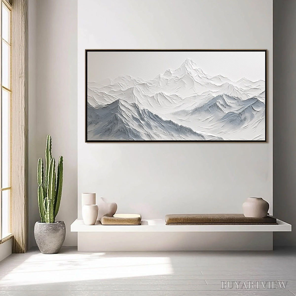 ARTOVITAS Frozen Peaks – Textured Minimalist Mountain Landscape - image 2