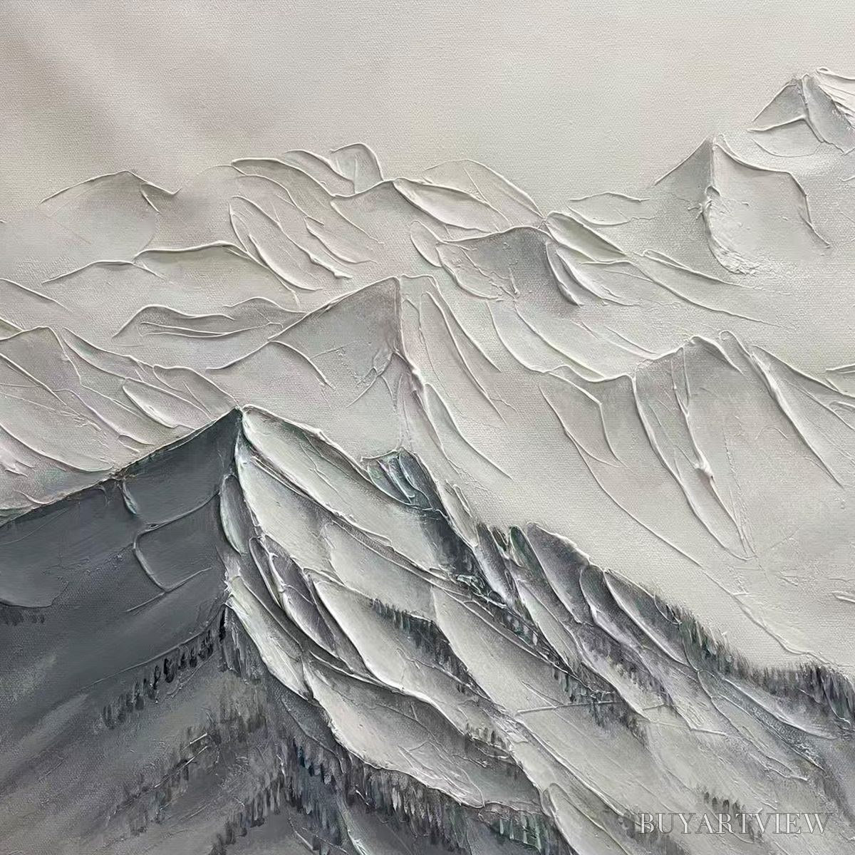 ARTOVITAS Frozen Peaks – Textured Minimalist Mountain Landscape - image 3