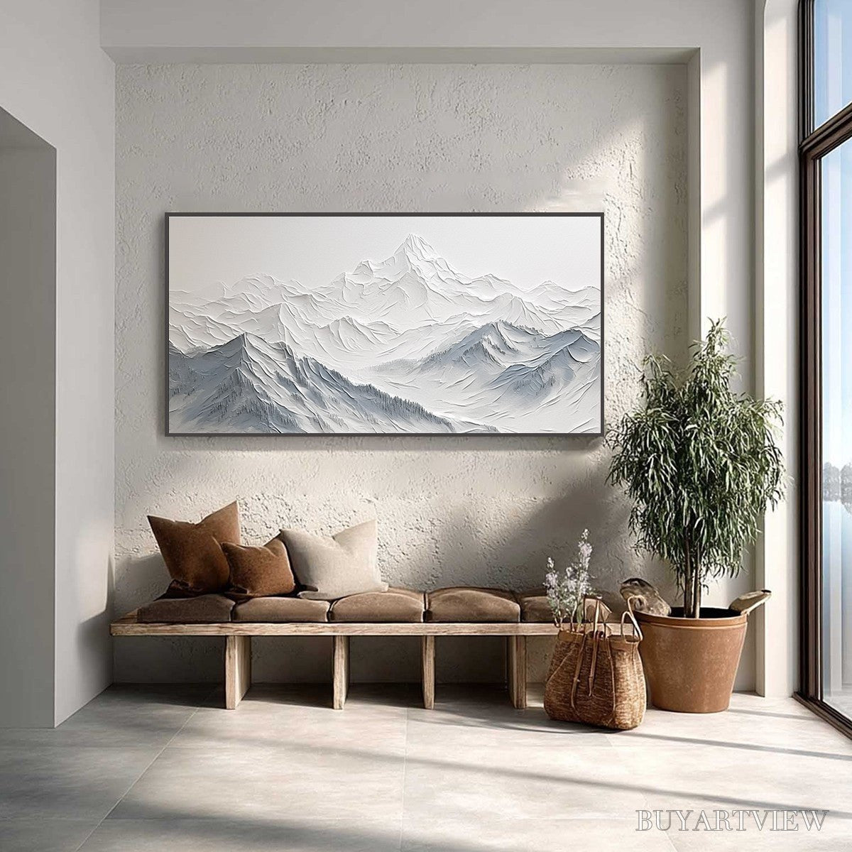 ARTOVITAS Frozen Peaks – Textured Minimalist Mountain Landscape - image 5