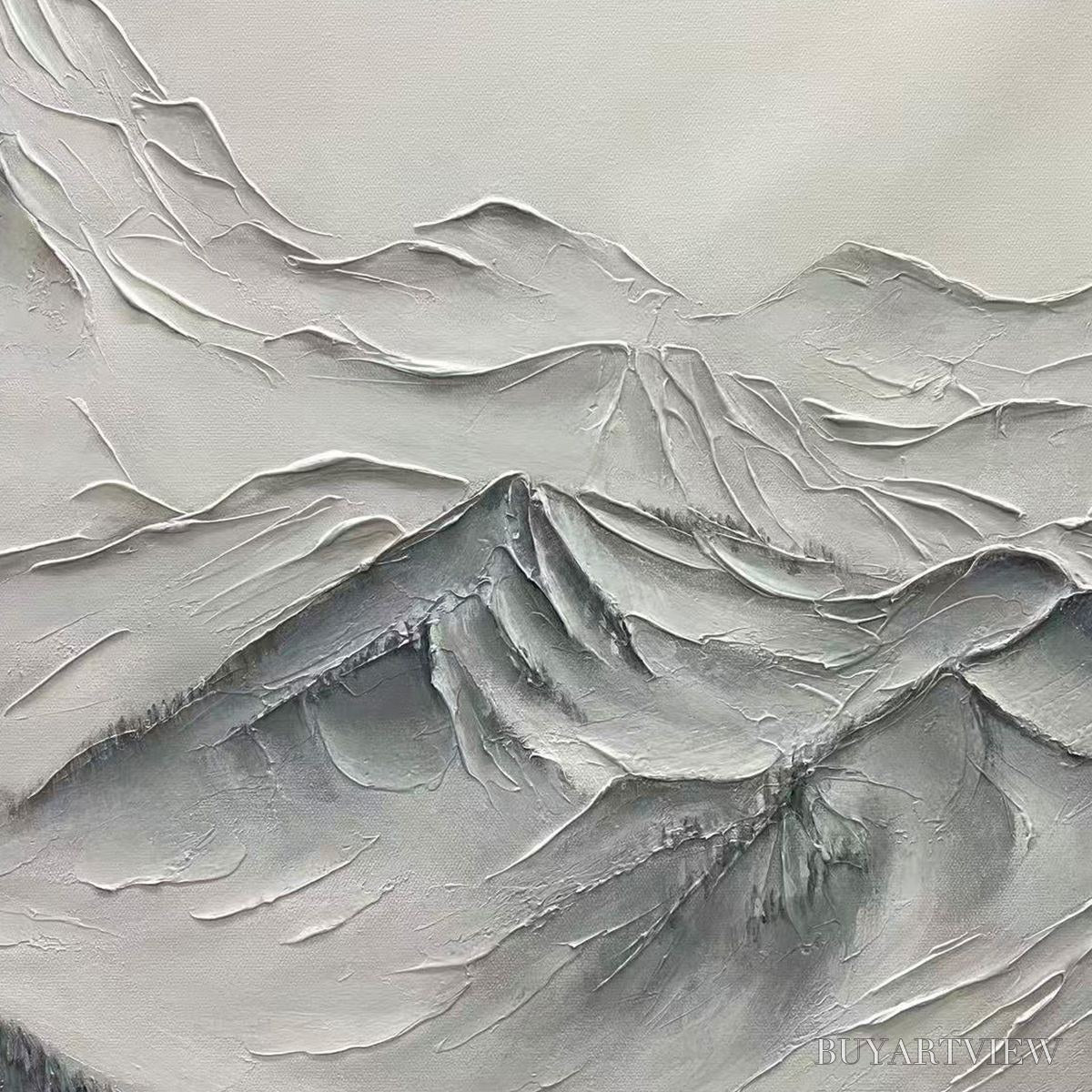 ARTOVITAS Frozen Peaks – Textured Minimalist Mountain Landscape - image 6