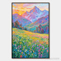 ARTOVITAS Alpine Bloom – Impasto Colorful Mountain Landscape Painting - image 1