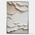 ARTOVITAS Alpine Whispers – Textured White Abstract Oil Painting - image 1