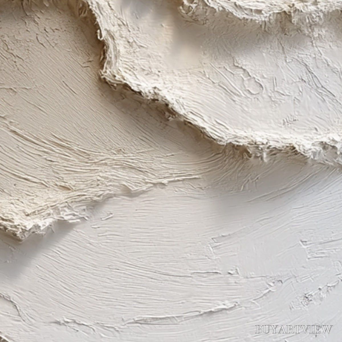 ARTOVITAS Alpine Whispers – Textured White Abstract Oil Painting - image 6