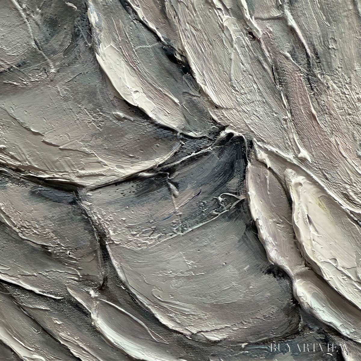 ARTOVITAS Frozen Peaks – Textured Impasto Mountain Landscape Oil Painting - image 3