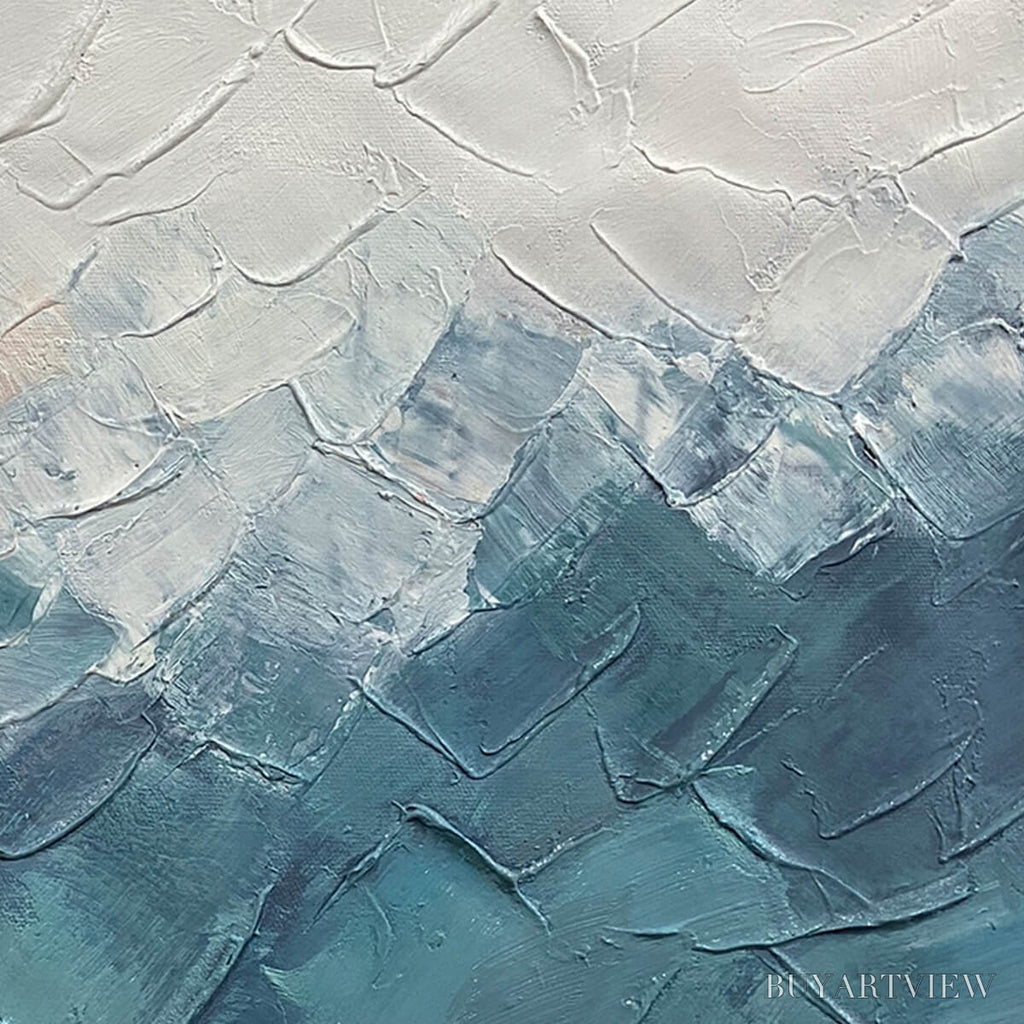 ARTOVITAS Alpine Glow – Abstract Mountain Impasto Oil Painting - image 5