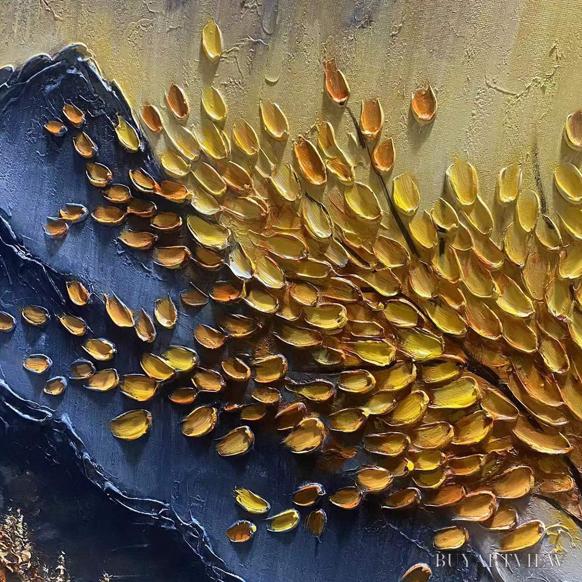 ARTOVITAS Golden Majesty – Textured Landscape Oil Painting - image 3