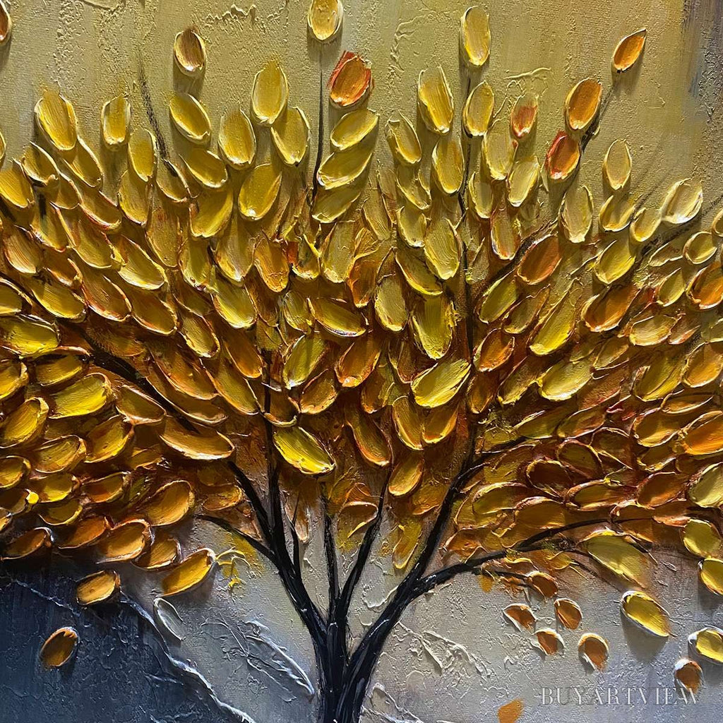 ARTOVITAS Golden Majesty – Textured Landscape Oil Painting - image 5