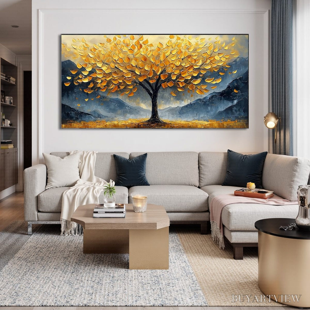 ARTOVITAS Golden Sanctuary – Textured Landscape Oil Painting - image 2