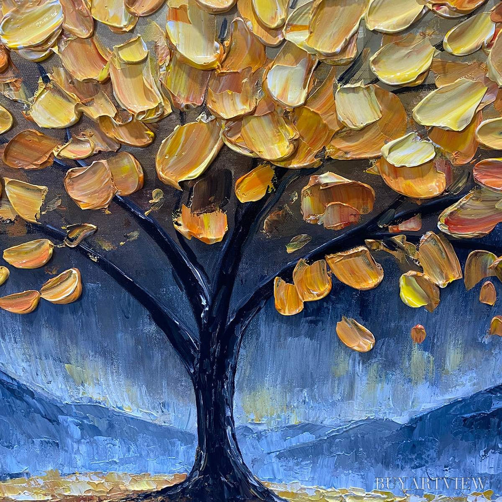 ARTOVITAS Golden Sanctuary – Textured Landscape Oil Painting - image 3