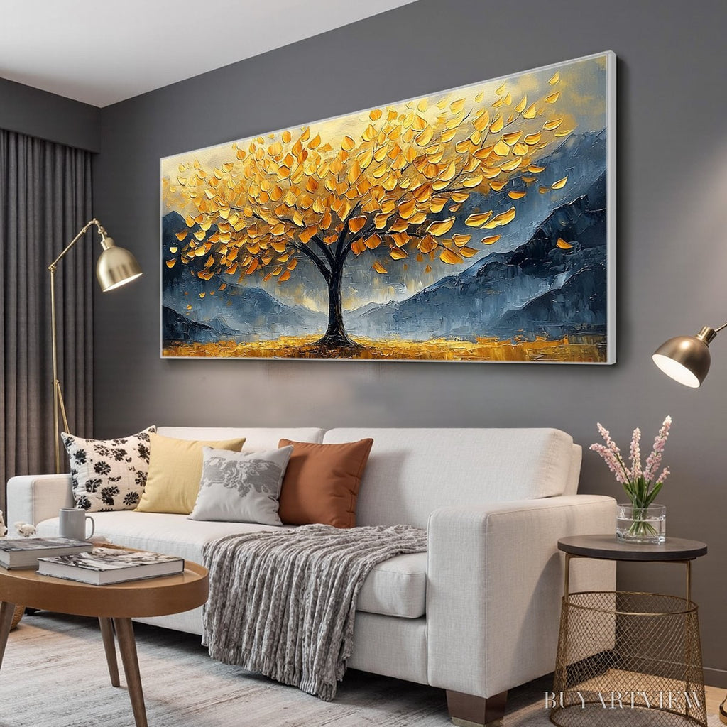 ARTOVITAS Golden Sanctuary – Textured Landscape Oil Painting - image 4