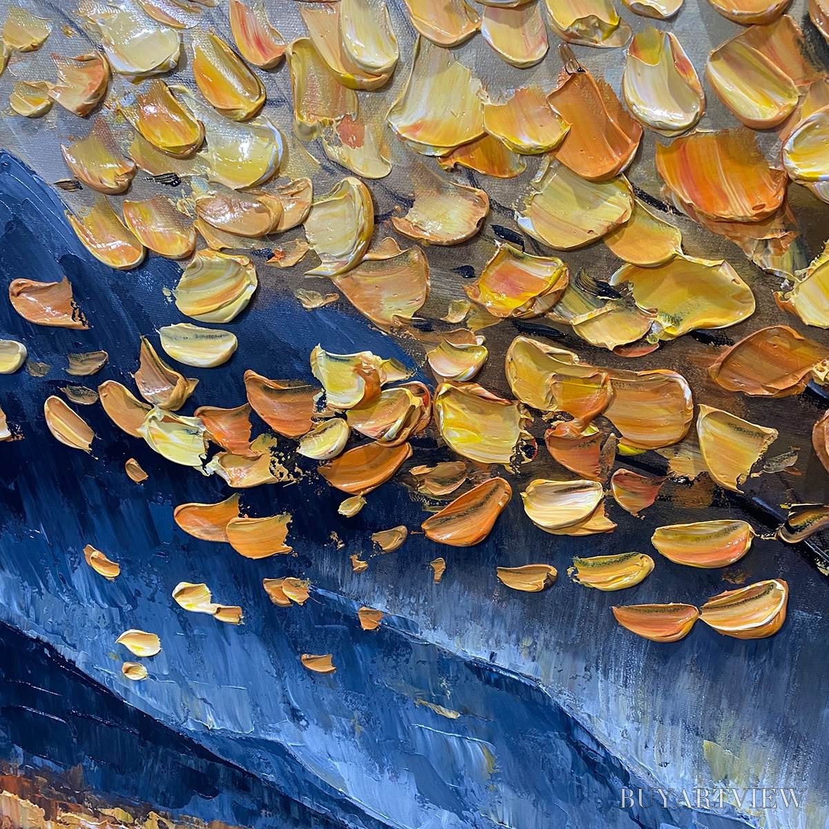 ARTOVITAS Golden Sanctuary – Textured Landscape Oil Painting - image 5
