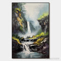 ARTOVITAS Cascading Mist – Waterfall Landscape Nature Oil Painting - image 1