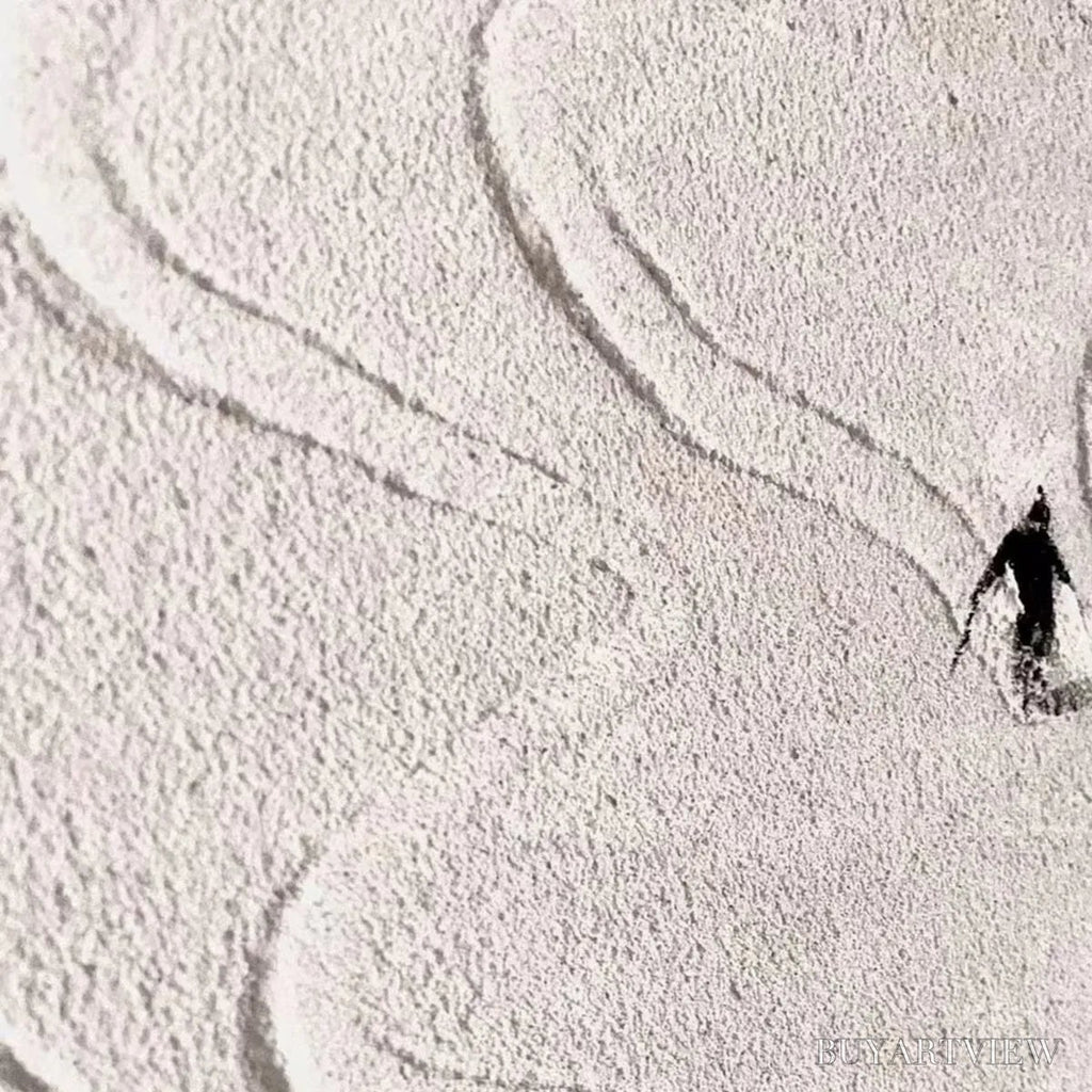 ARTOVITAS Alpine Symphony – Minimalist Skiing Scene on Textured Canvas - image 3