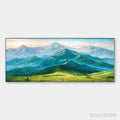 ARTOVITAS Emerald Valley Vista – Panoramic Mountain Landscape Oil Painting - image 1