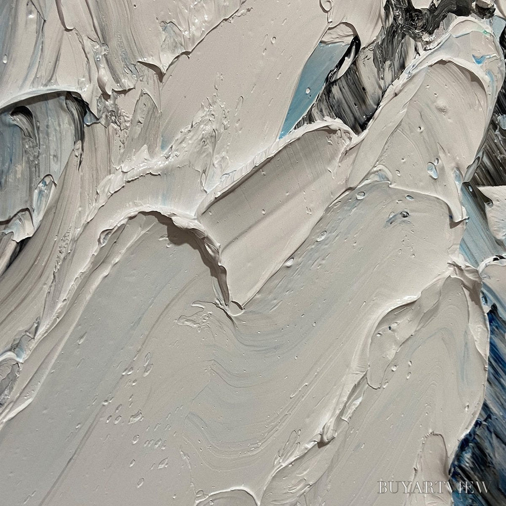 ARTOVITAS Ascent – Textured Impasto Mountain Landscape Painting with Skiers - image 6