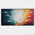 ARTOVITAS Chromatic Ascension – Colorful Mountain Landscape Impasto Oil Painting - image 1