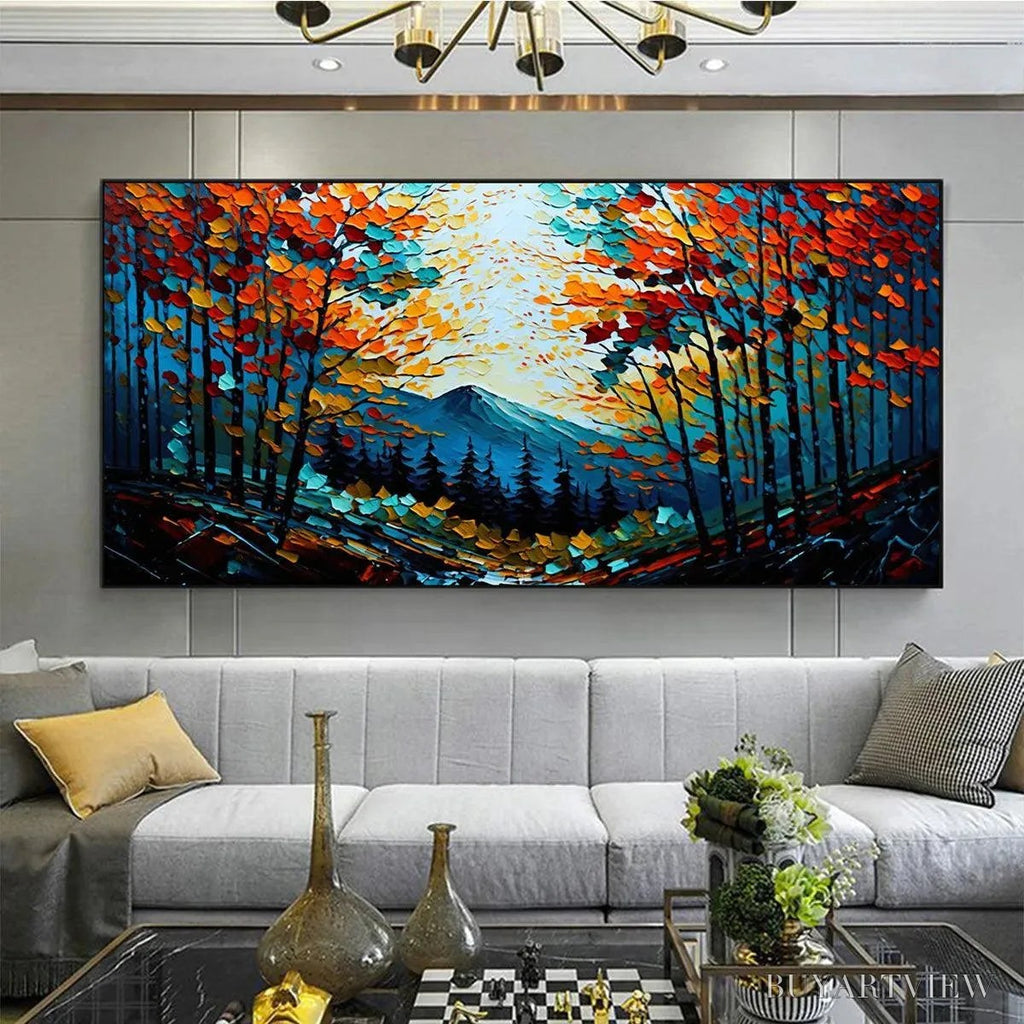 ARTOVITAS Colorful Forest Landscape Oil Painting - Autumn Vibes - image 2