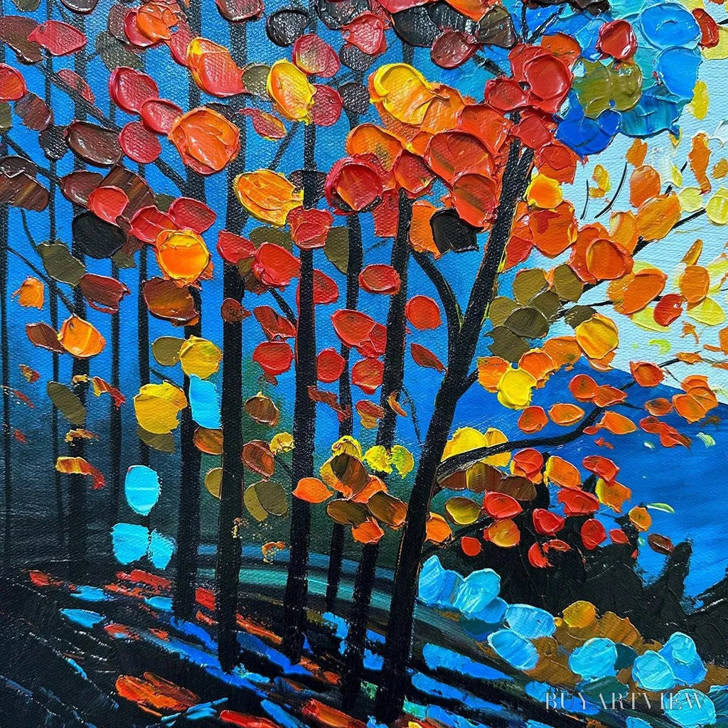 ARTOVITAS Colorful Forest Landscape Oil Painting - Autumn Vibes - image 3