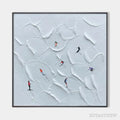 ARTOVITAS Alpine Ski – Textured Skiing Painting, Winter Sports , Square Canvas, Impasto Decor - image 1
