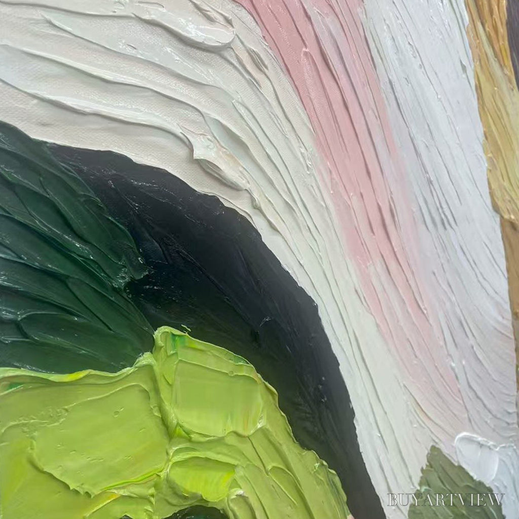 ARTOVITAS Colorful Ridge – Textured Abstract Painting, Colorful , Vertical Canvas, Impasto Decor - image 6