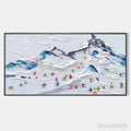 ARTOVITAS Alpine Ski Day – Sports Painting, Winter Decor, Impasto, Textured - image 1
