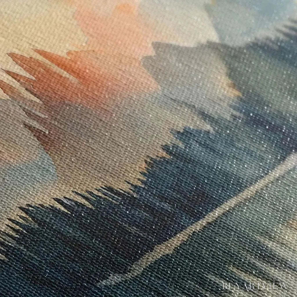 ARTOVITAS Sunset Serenity Panoramic – Landscape Painting, Panoramic , Watercolor Decor - image 6