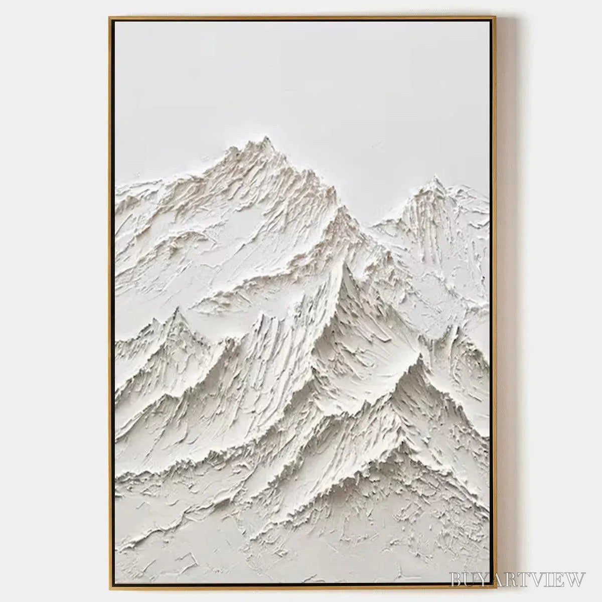 ARTOVITAS White Mountain – Textured Mountain Painting - image 1