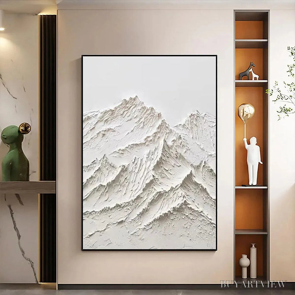 ARTOVITAS White Mountain – Textured Mountain Painting - image 3