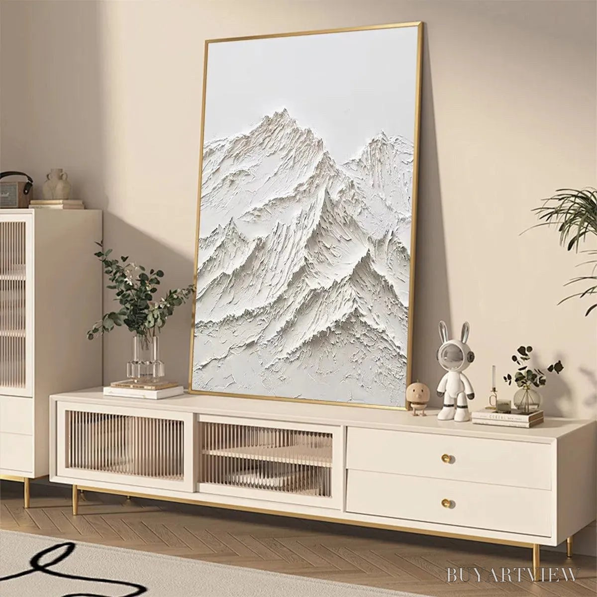 ARTOVITAS White Mountain – Textured Mountain Painting - image 5
