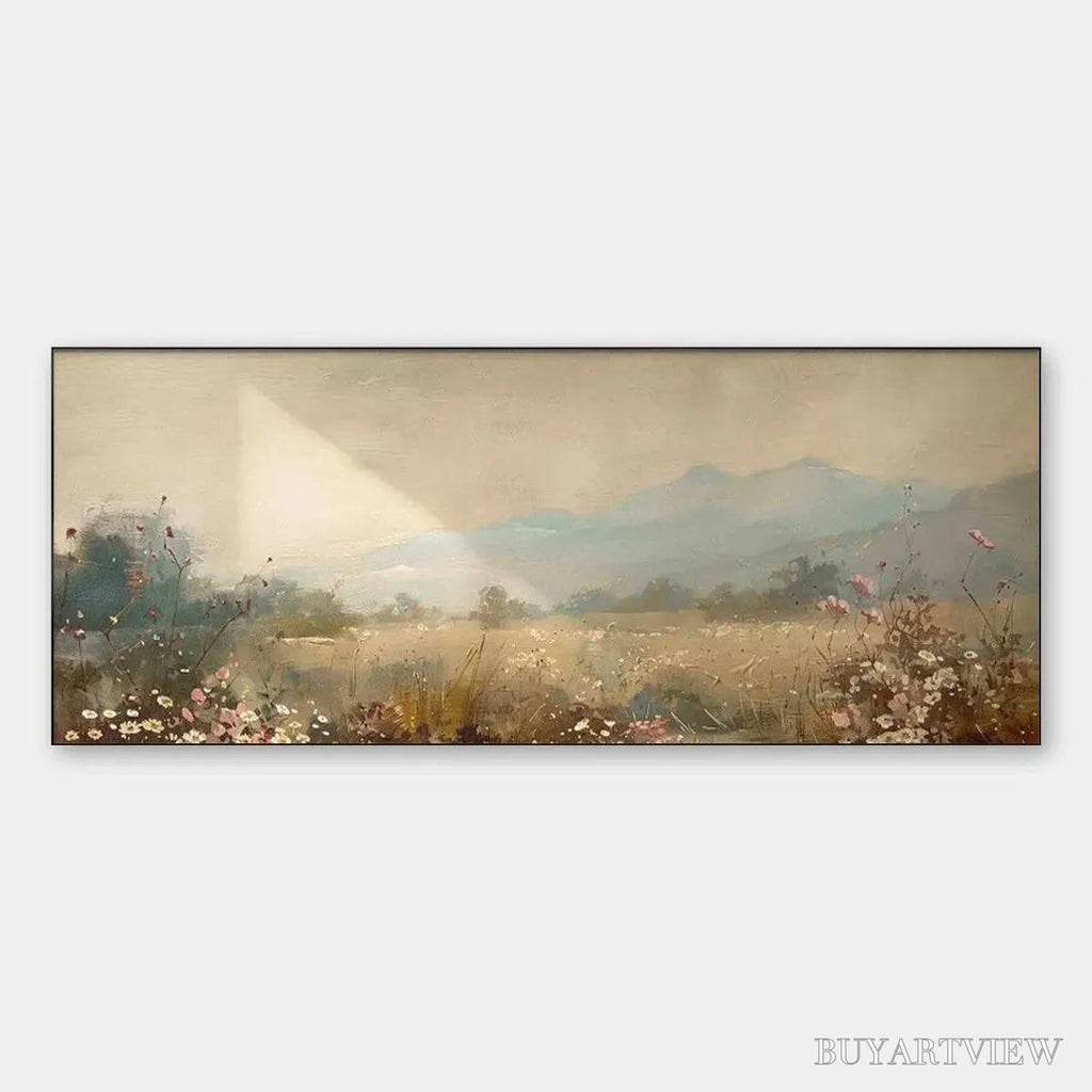 ARTOVITAS Meadow Valley Panoramic – Landscape Painting, Panoramic - image 1