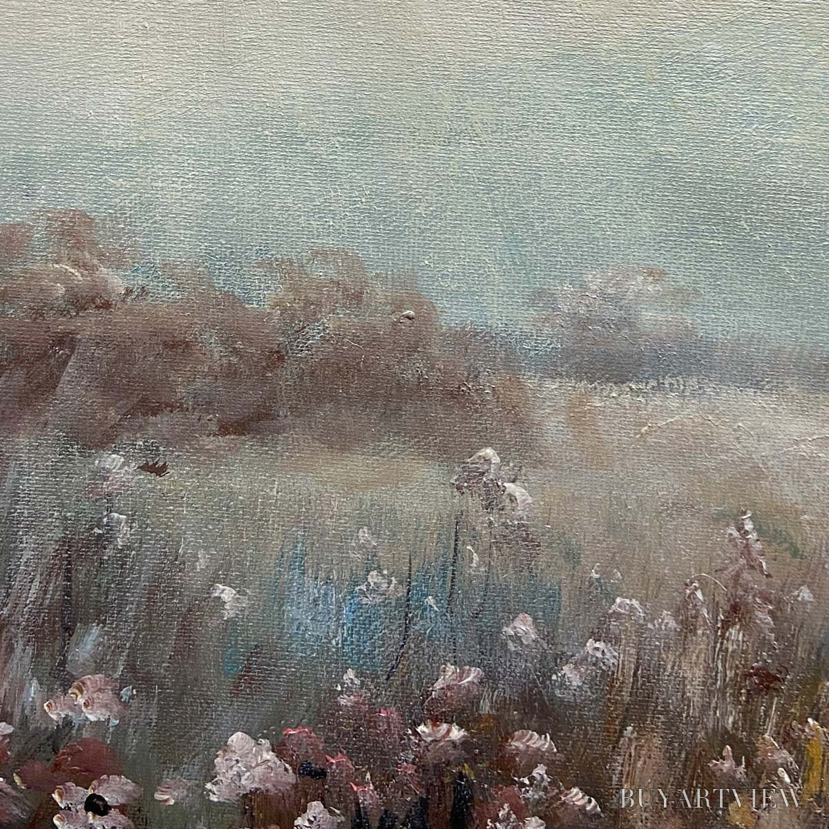 ARTOVITAS Meadow Valley Panoramic – Landscape Painting, Panoramic - image 3