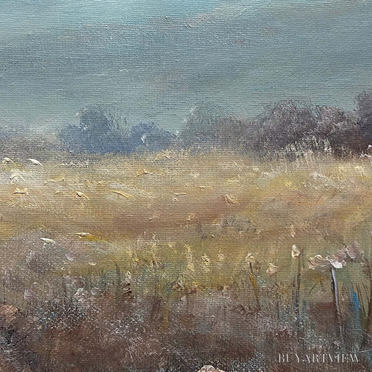 ARTOVITAS Meadow Valley Panoramic – Landscape Painting, Panoramic - image 6
