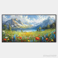 ARTOVITAS Alpine Wildflower Paradise – Colorful Landscape Painting with Mountains and Wildflowers - image 1