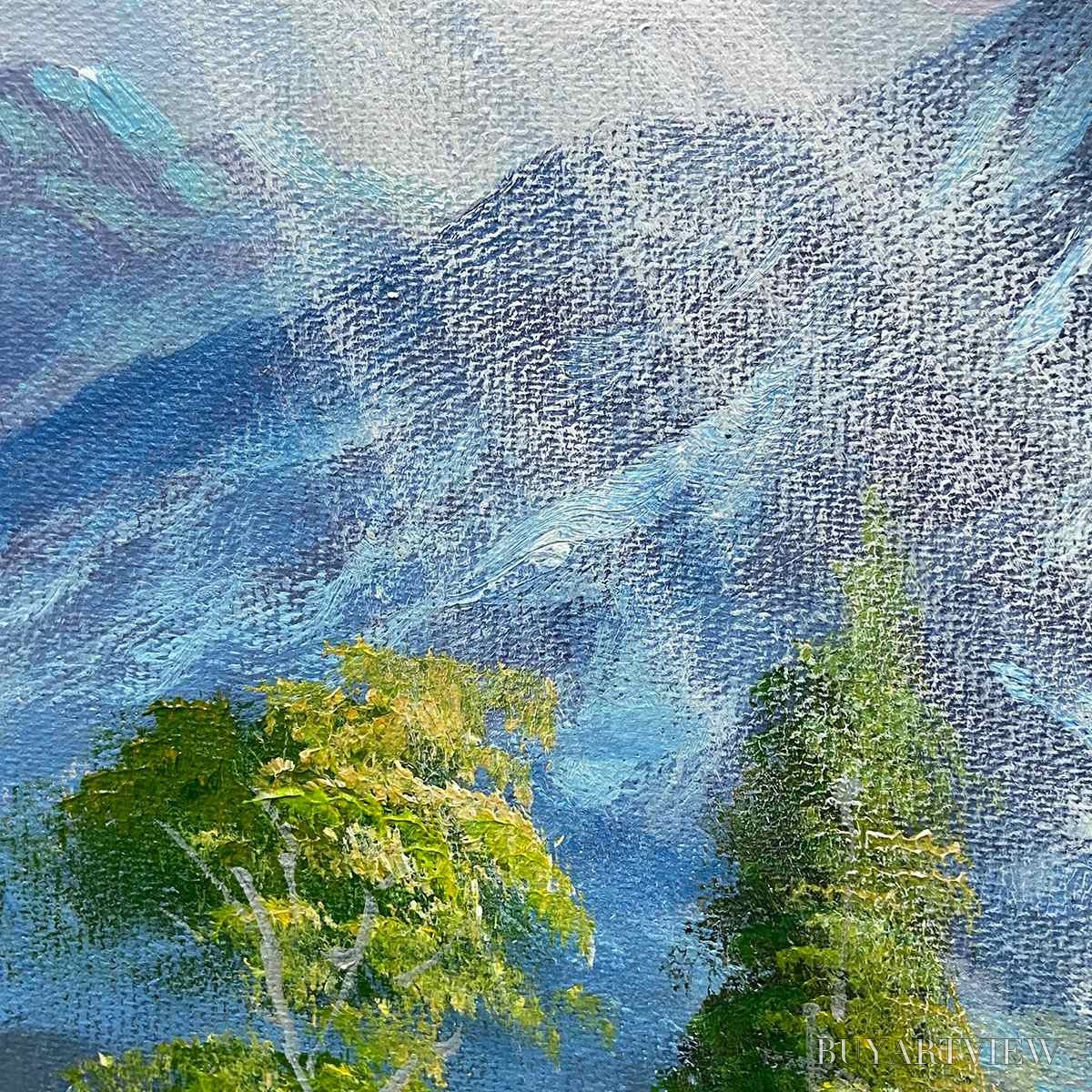 ARTOVITAS Alpine Wildflower Paradise – Colorful Landscape Painting with Mountains and Wildflowers - image 6