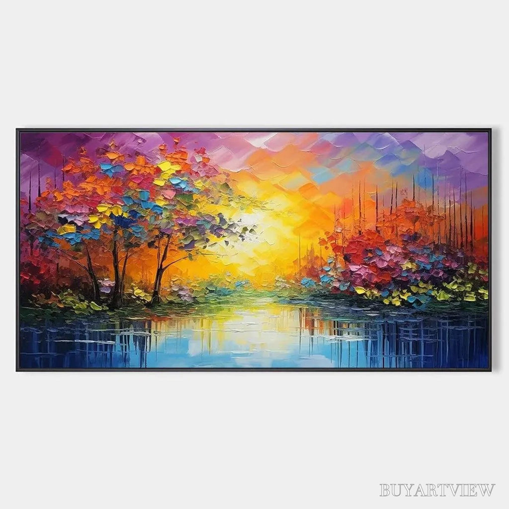 ARTOVITAS Enchanted Riverview – Colorful Landscape Painting - image 1