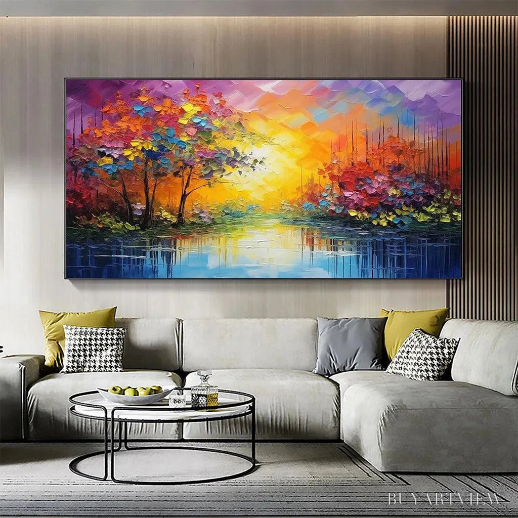 ARTOVITAS Enchanted Riverview – Colorful Landscape Painting - image 2