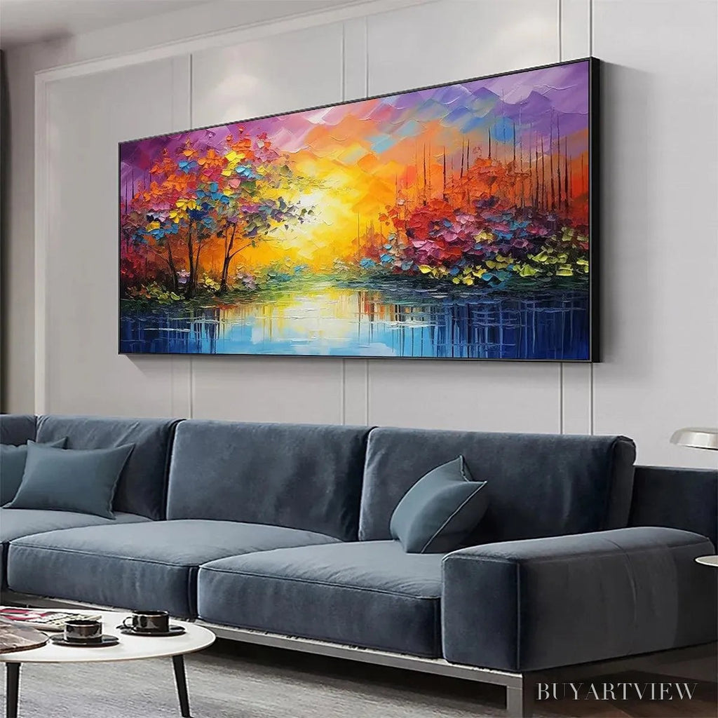 ARTOVITAS Enchanted Riverview – Colorful Landscape Painting - image 4