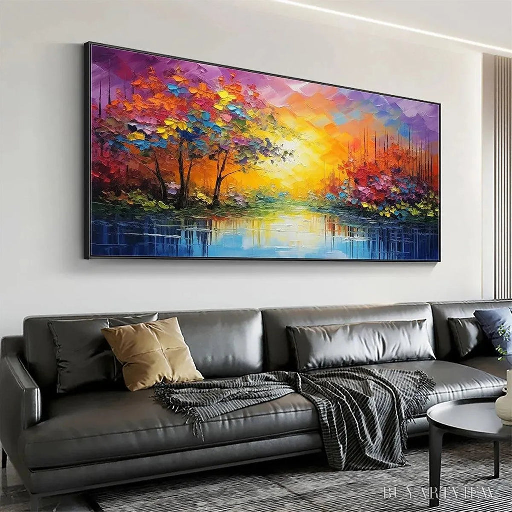 ARTOVITAS Enchanted Riverview – Colorful Landscape Painting - image 5
