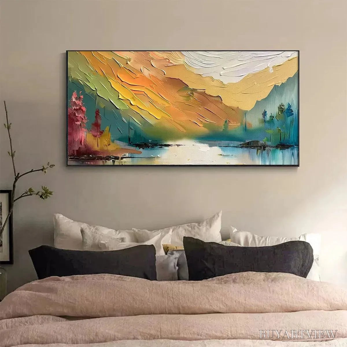 ARTOVITAS Autumn Valley – Textured Landscape Painting - image 6