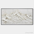 ARTOVITAS White Mountains – Textured Minimalist Abstract Mountain Painting in White - image 1